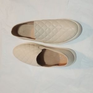 Crown & Ivy Ivory Wrenn Slip On Quilted Sneakers